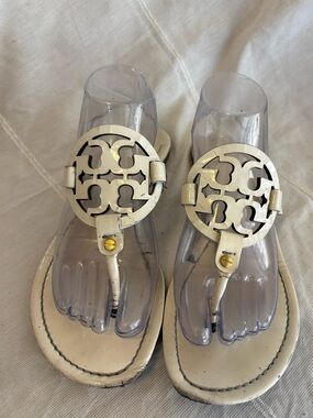 Tory Burch White Miller Sandals
